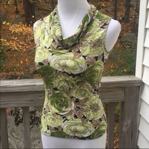 Arden B floral sleeveless cowl neck tank
